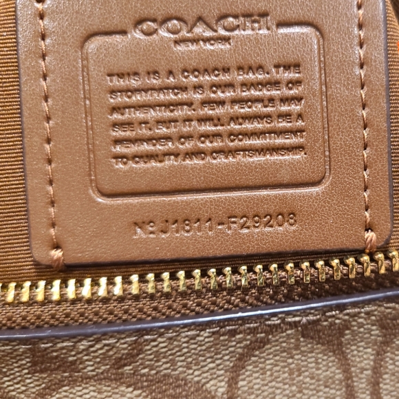 Coach Signature Coated Canvas Tote Handbag - Picture 7 of 10